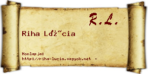 Riha Lúcia névjegykártya